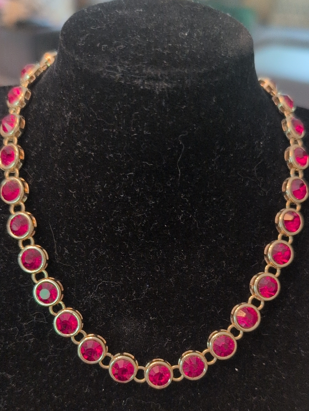 R J Graziano Gold Tone Necklace with Red Gemstone Accents - Women's Jewelry